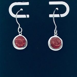Red Coral Sterling Silver 925 Earrings